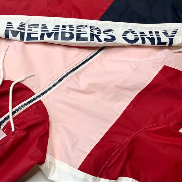 🟤Members Only Red/Navy/Pink Windbreaker Small - Picture 6 of 6